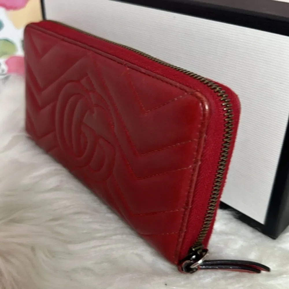 💯Authentic Gucci Marmont Zipped Long Wallet🍀 - Picture 11 of 16